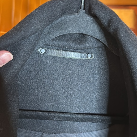 AllSaints Hyde Monument Coat | Kendall Jenner Worn Style | Vegan Leather Sleeves - Picture 11 of 16